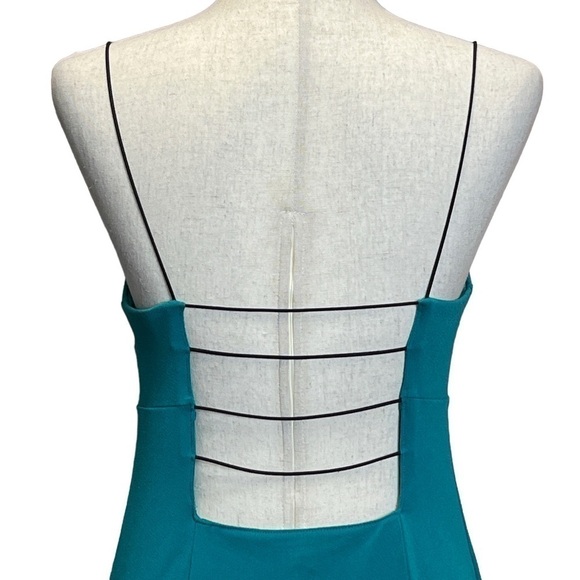 Silence + Noise Teal Green Strappy Thick Slip Mini Dress. Size Medium #969 - Picture 4 of 7